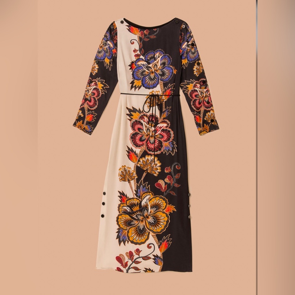 Farm Rio Black And White Maxi Floral Midi Dress - Picture 9 of 9